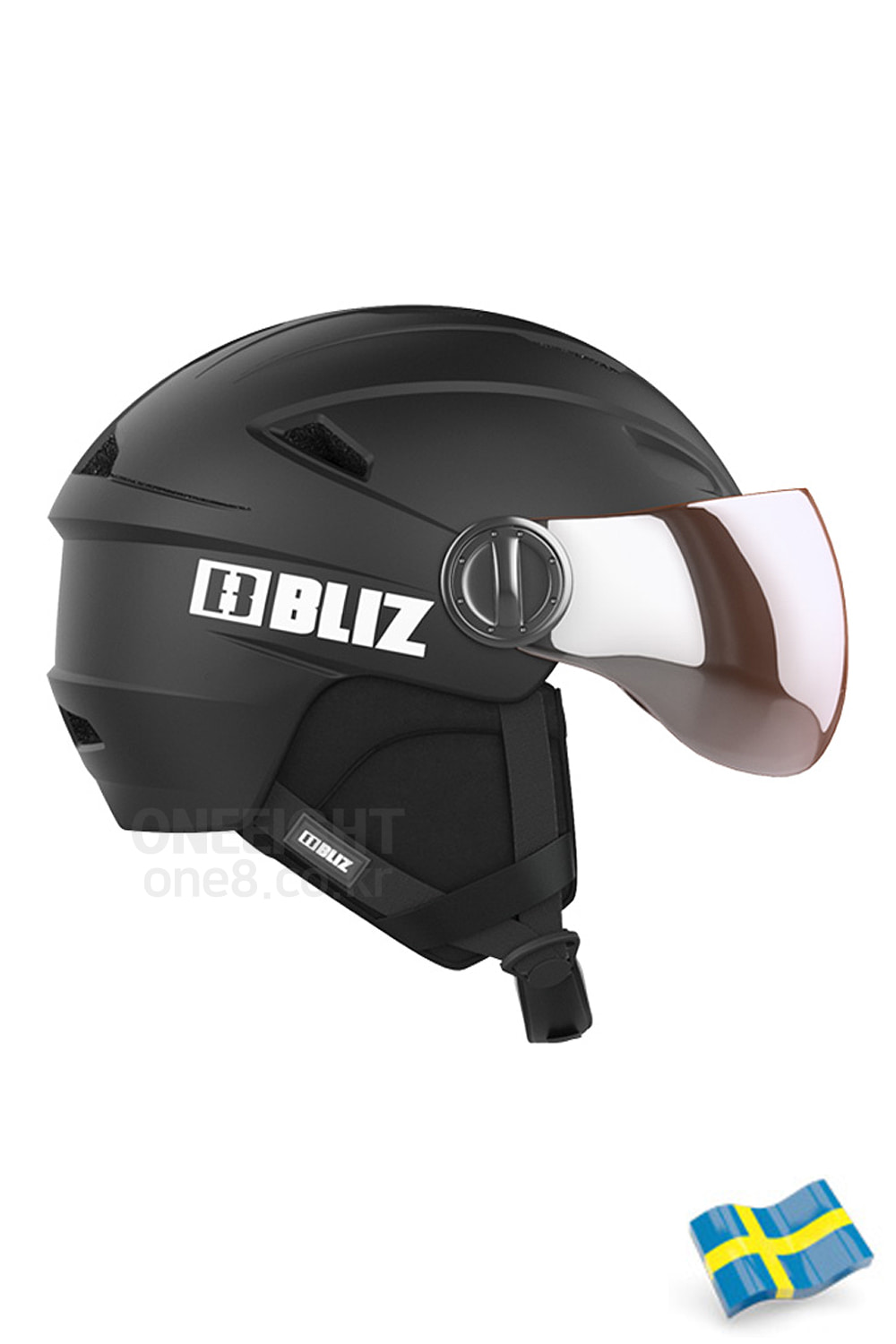 2122 블리츠 헬멧 스트라이크 바이저  2122 BLIZ STRIKE VISOR_55809-10_BLACK W WHITE LOGO_남녀공용/바이저헬멧/안경착용O_DFZB102BK