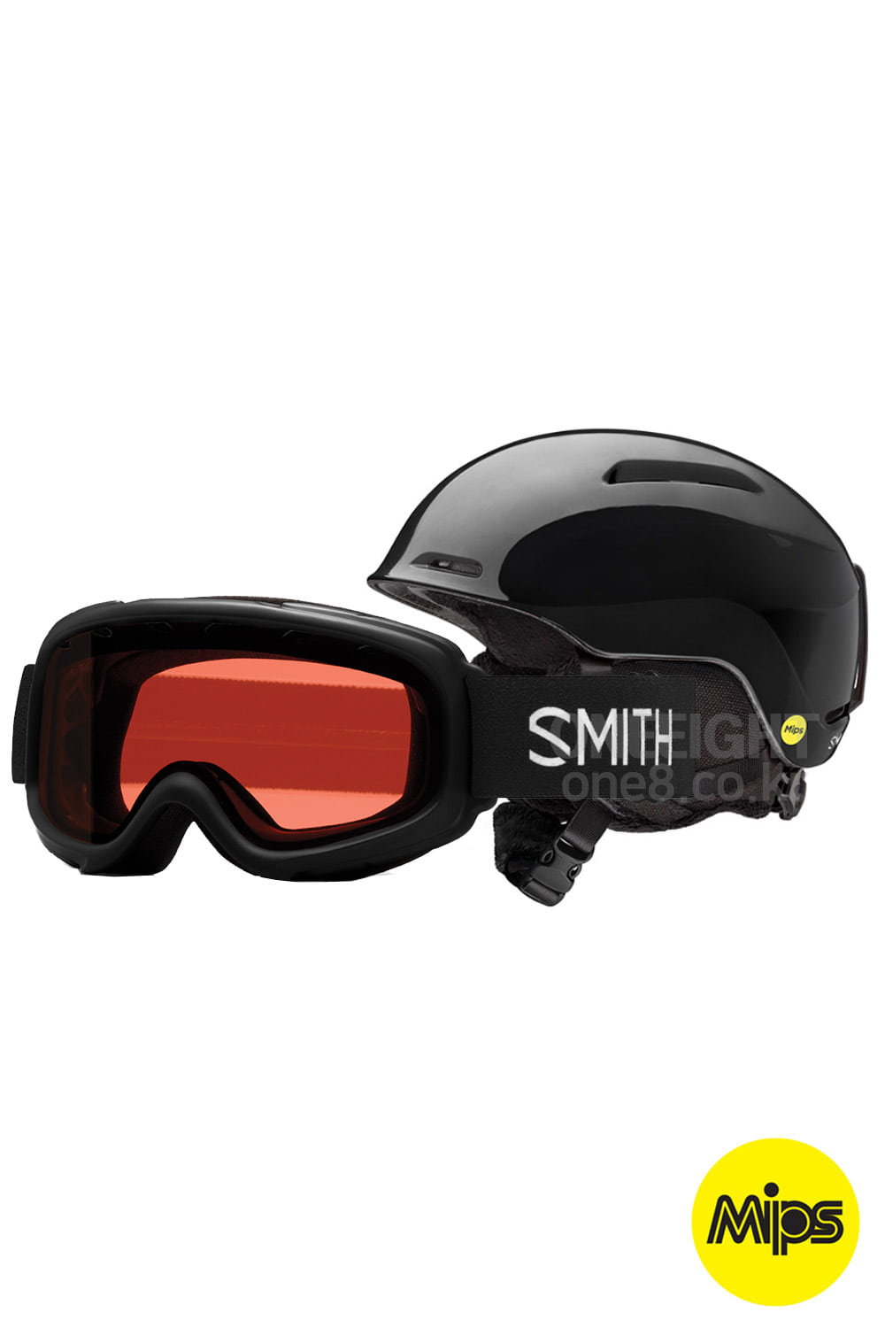 2324 스미스 주니어 헬멧+고글 2324 SMTH_GLIDE JR MIPS 헬멧 + SNOWDAY 고글_BLACK_키즈헬멧+고글/MIPS시스템/안경착용O